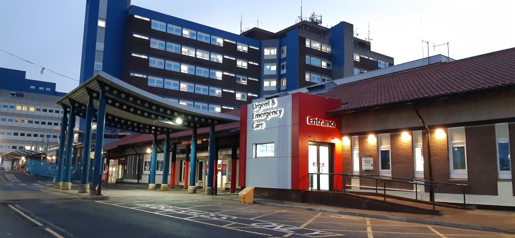 North Tees' entrance to urgent and emergency care
