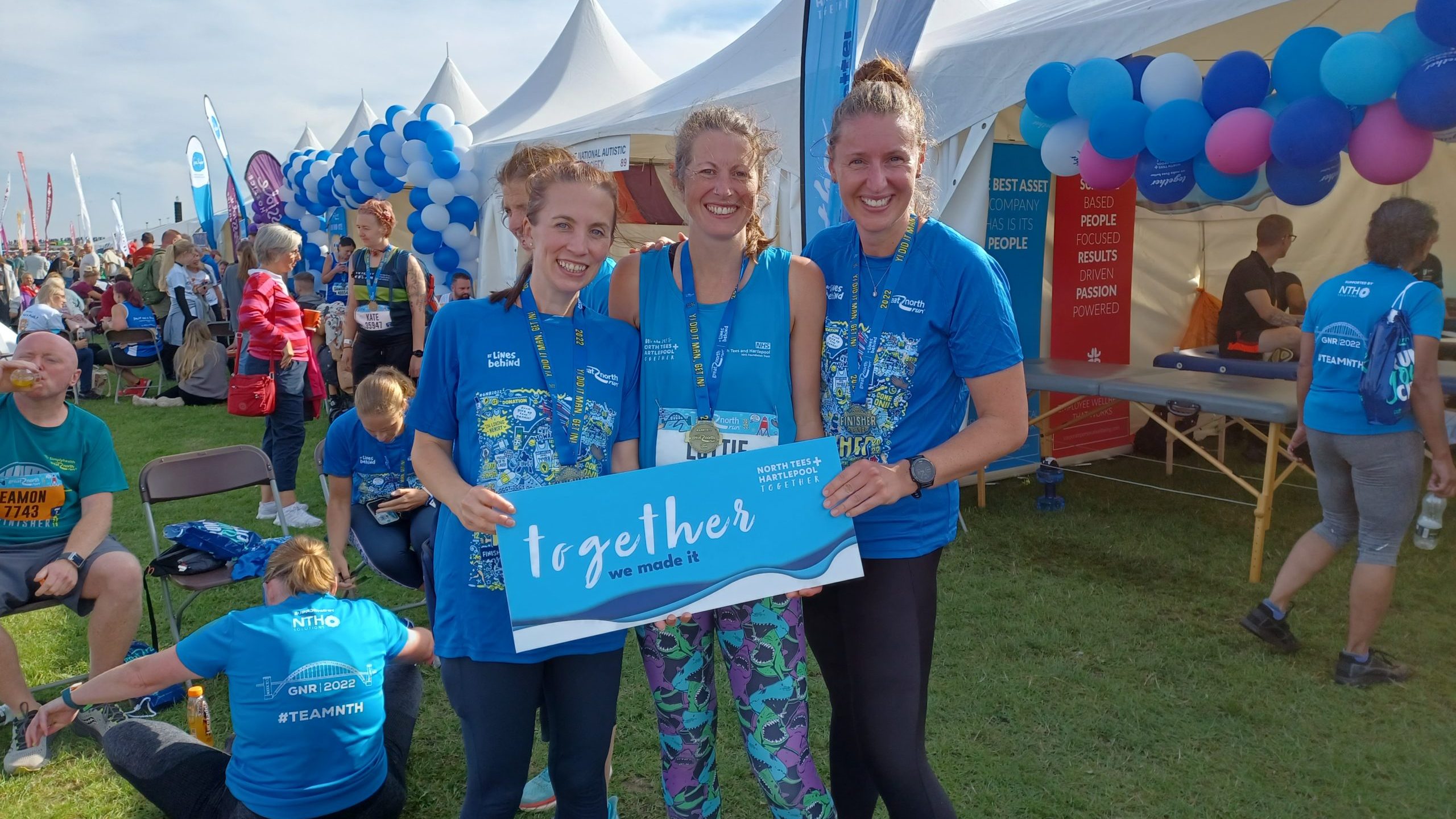 Great North Run participants at the Trust's charity tent.