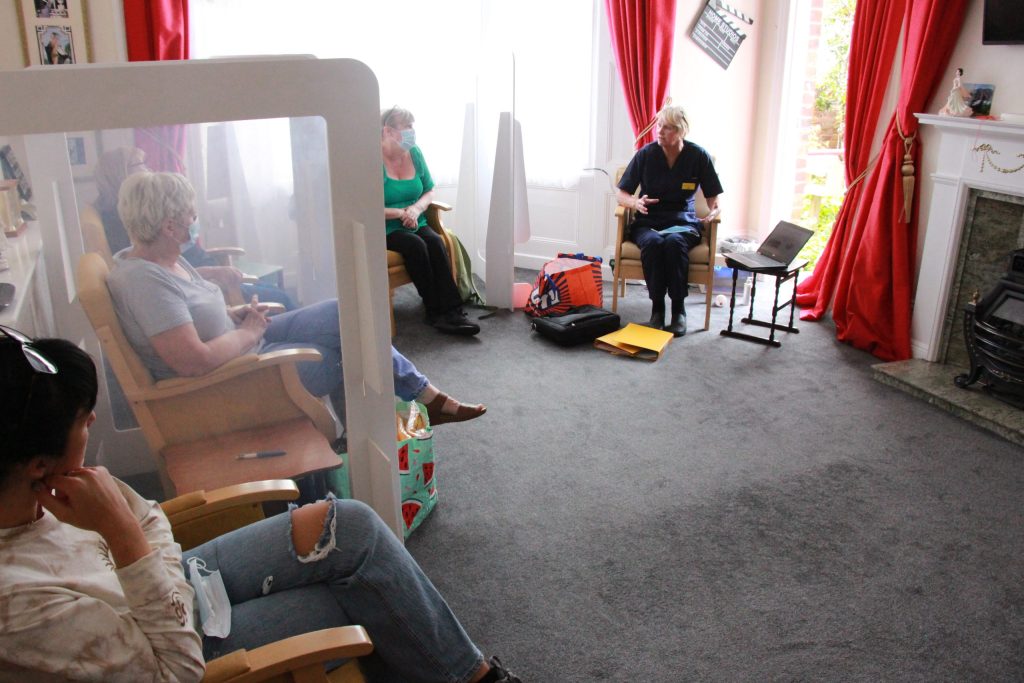 Care home staff undertaking training.