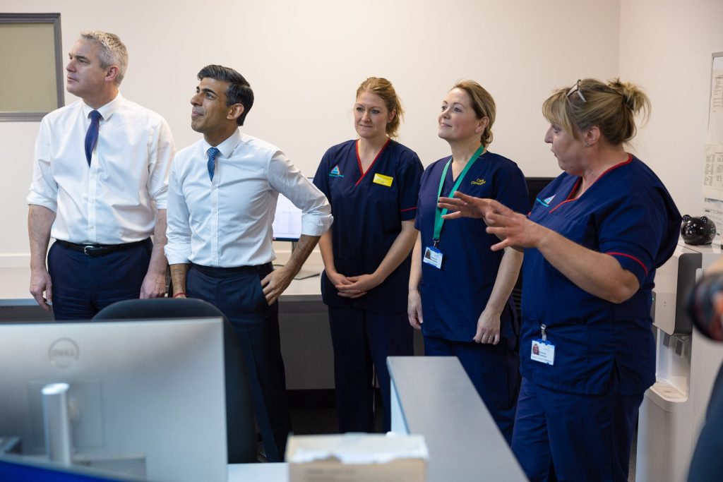 Rishi Sunak talks to Trust staff.
