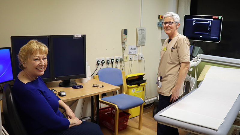Rosalind and Suzanne in one of the service's clinical rooms.