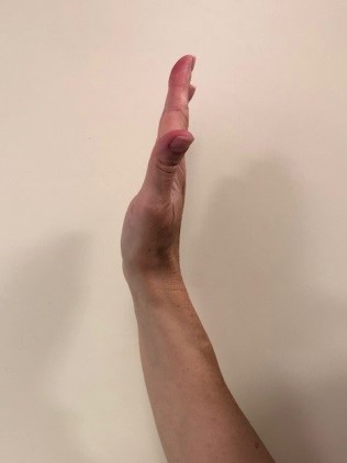 a straightened hand