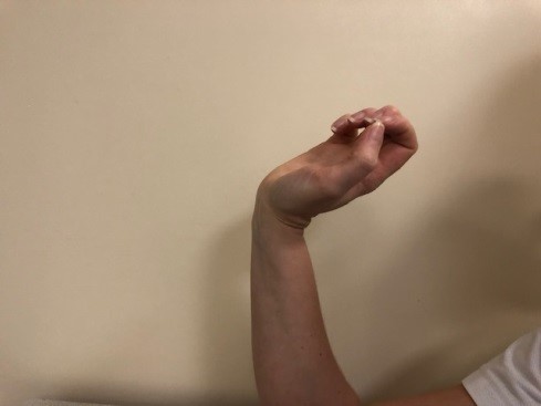 a flexed wrist