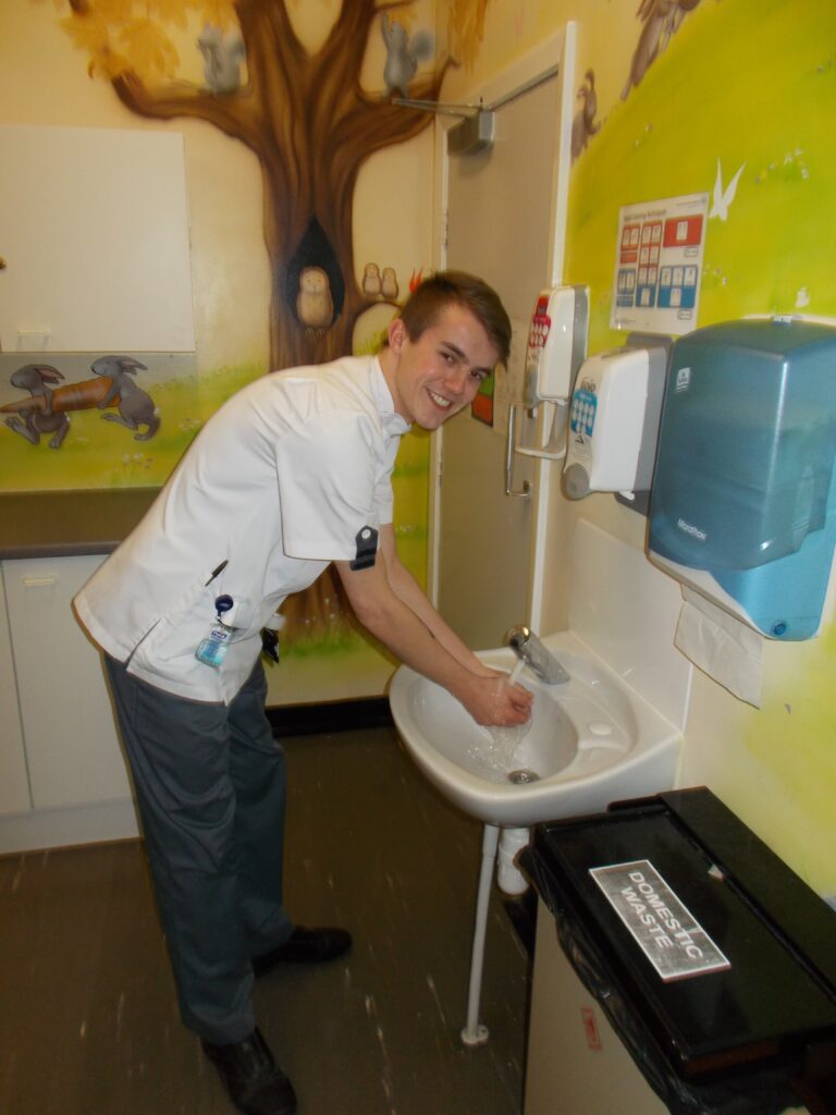 washing hands