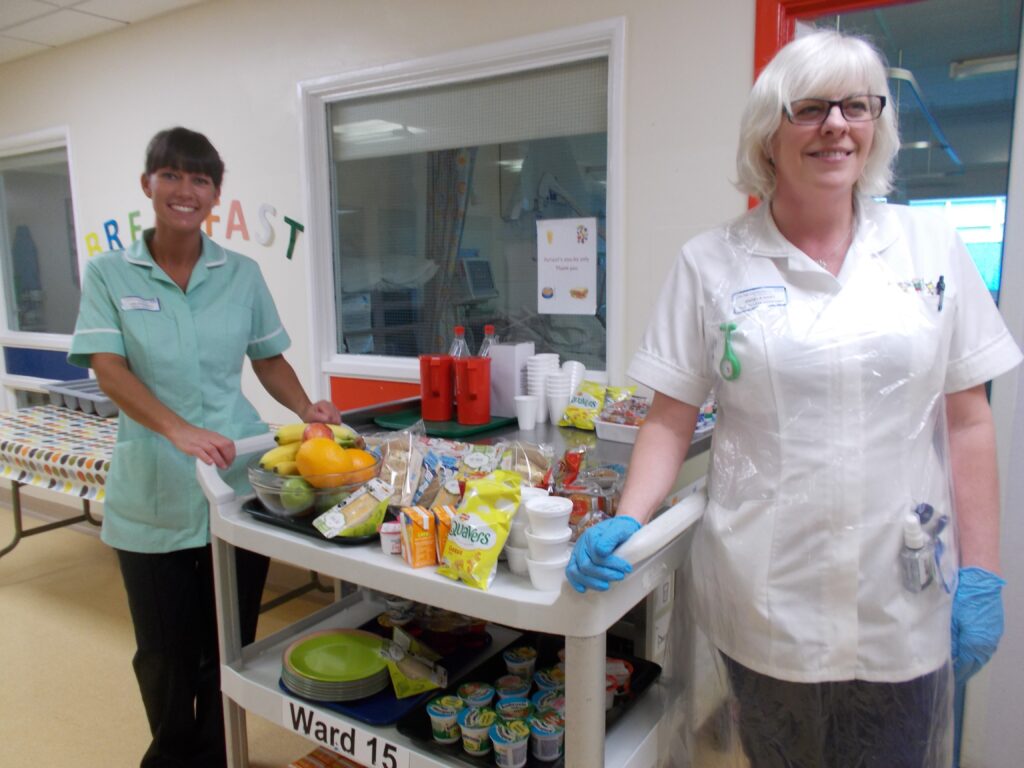 staff with snacks