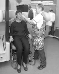 examination involving barium swallow and x ray machine.