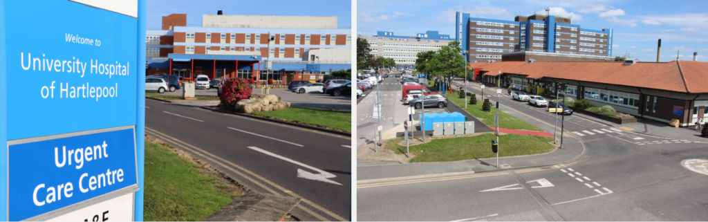 The University Hospital of Hartlepool and the University Hospital of North Tees.