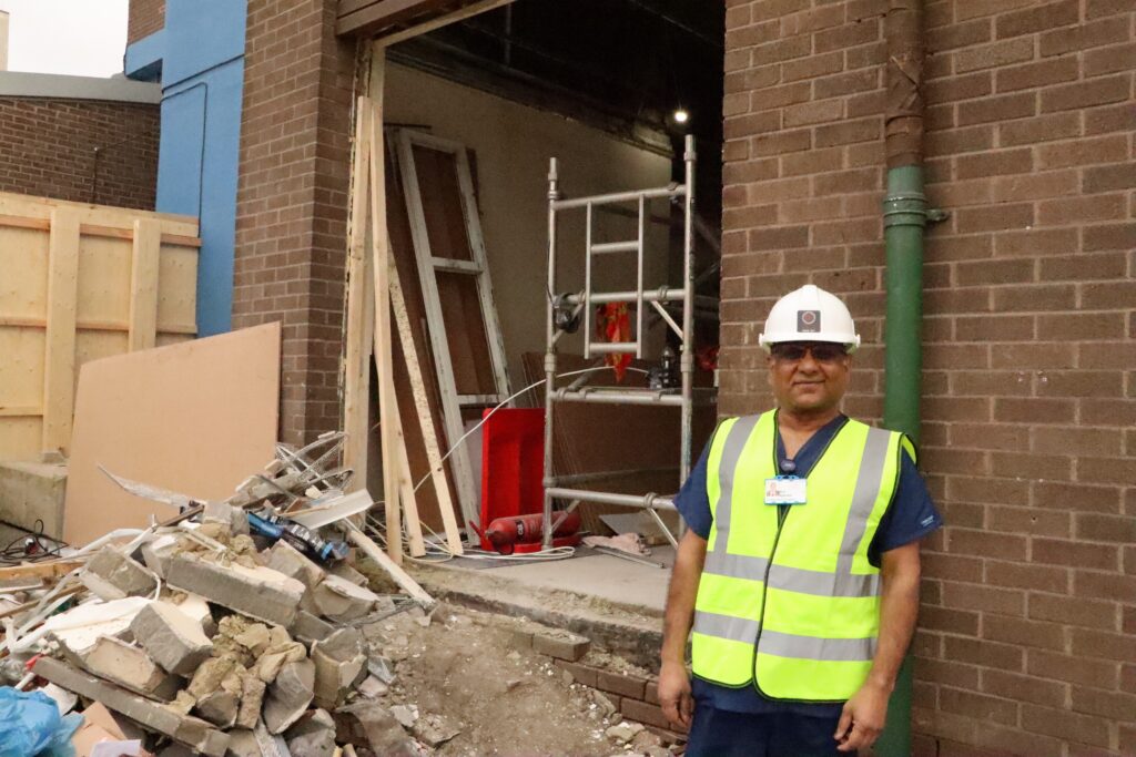 Anil Agarwal, consultant surgeon, at the construction site