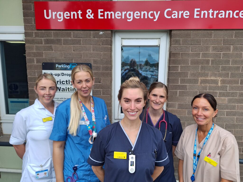 Laura Pennicott, emergency department matron at the University Hospital of North Tees, and some colleagues