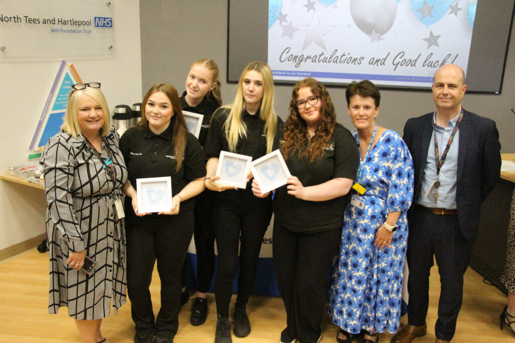 Staff and T Level students from Hartlepool College of Further Education