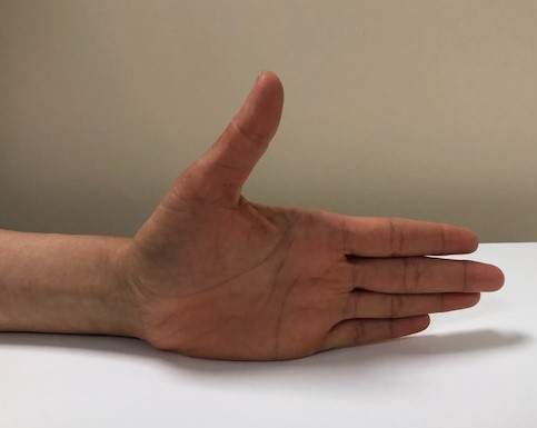 First part of the Active Thumb Abduction exercise.