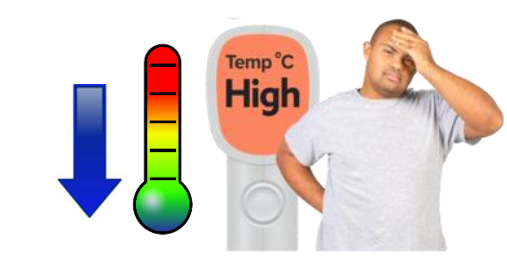 person with high temperature