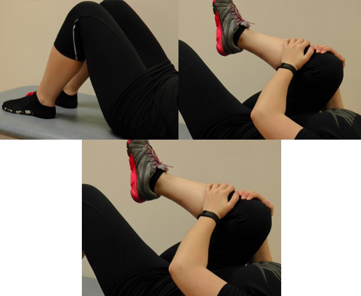 a person completing knee hugs