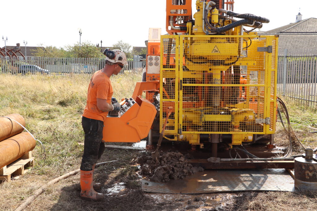 Works at Hartlepool to drill boreholes into site.