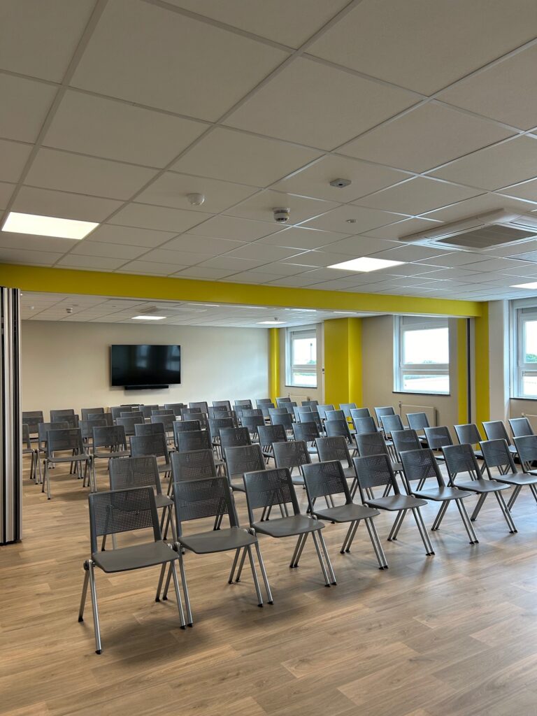 Academy large classroom set up lecture theatre style