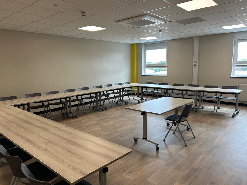 Academy smaller classroom set up in u-shape format