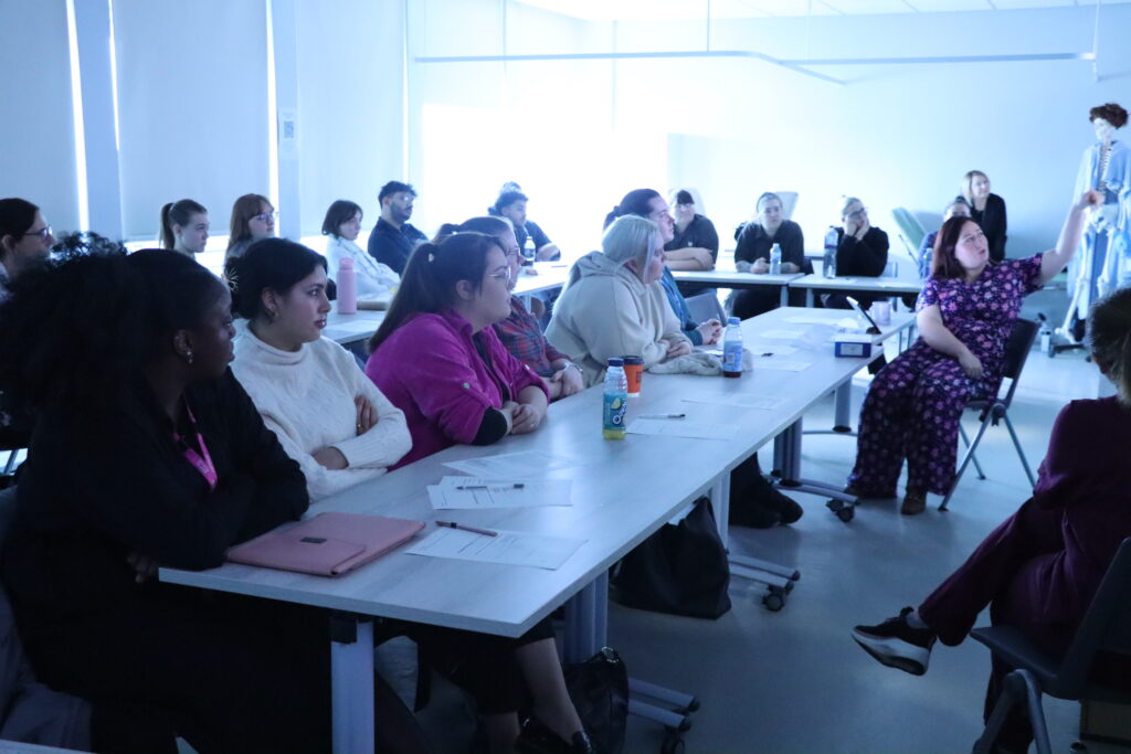 A room of students.