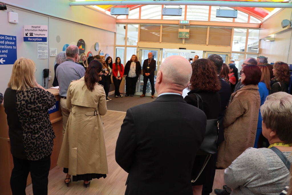 Covid-19 memorial artwork unveiling at University Hospital of Hartlepool.