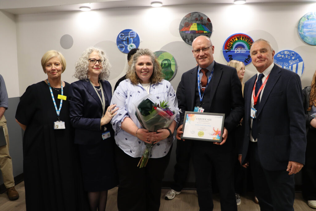 Group chief Executive Stacey Hunter, lead medical examiner and chair of the visual arts council Jean MacLeod, Stockton Sixth Form College art teacher Clair Wilson, Stockton Sixth Form College head of centre Michael Macklin, Group chair, Professor Derek Bell OBE.