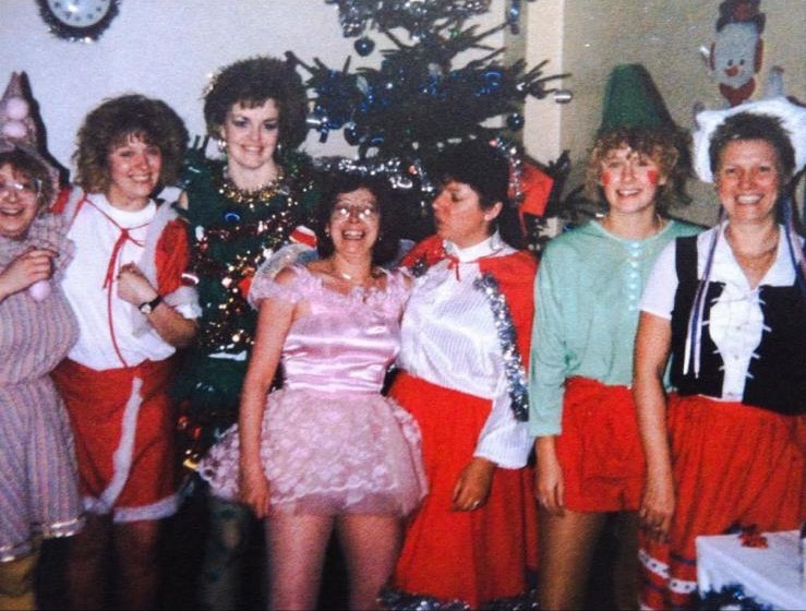 Linda and her team get dressed up on christmas day!