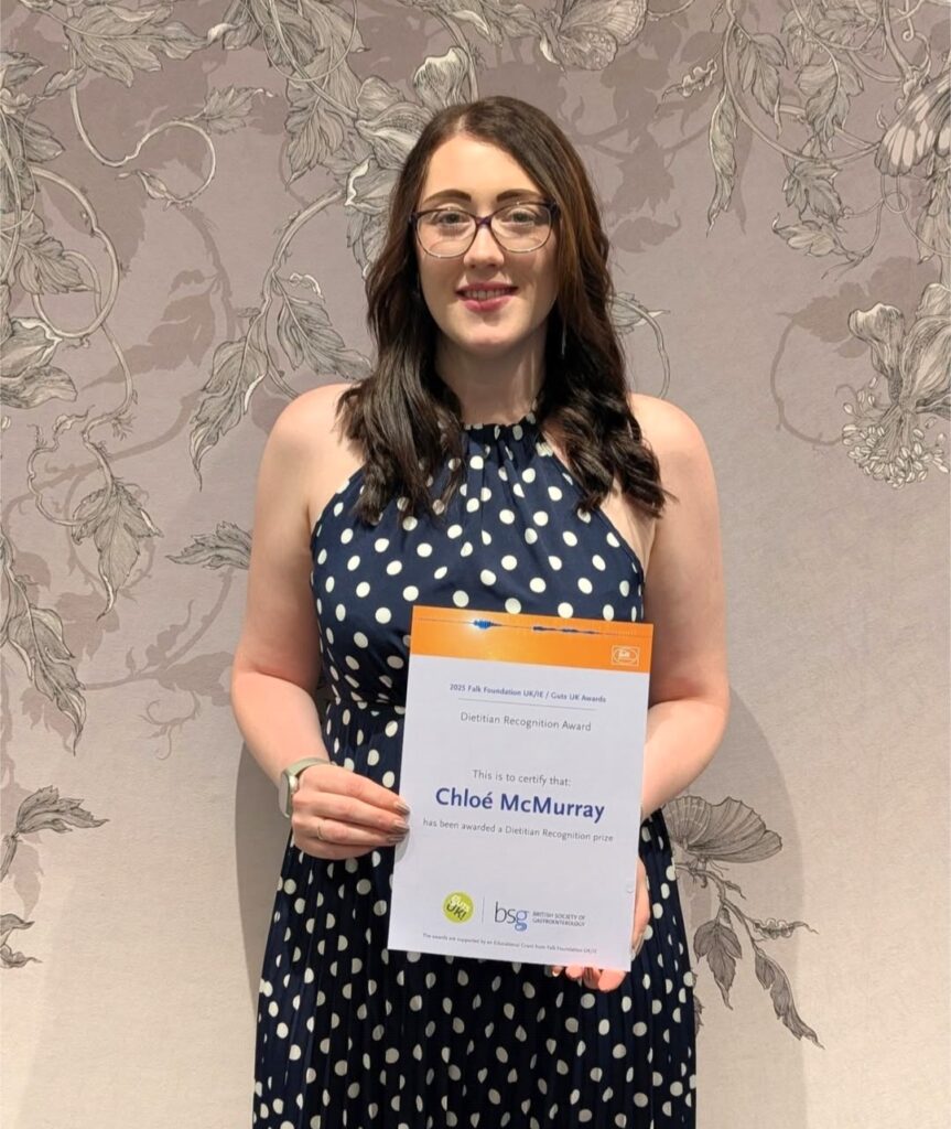 Dietitian photo with award.