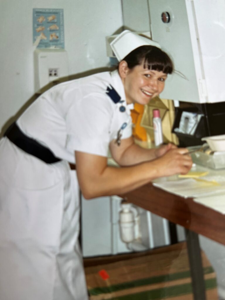 A young Sandra in hew nursing uniform