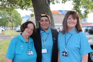 Mehtap (centre) with Elain and Lorna