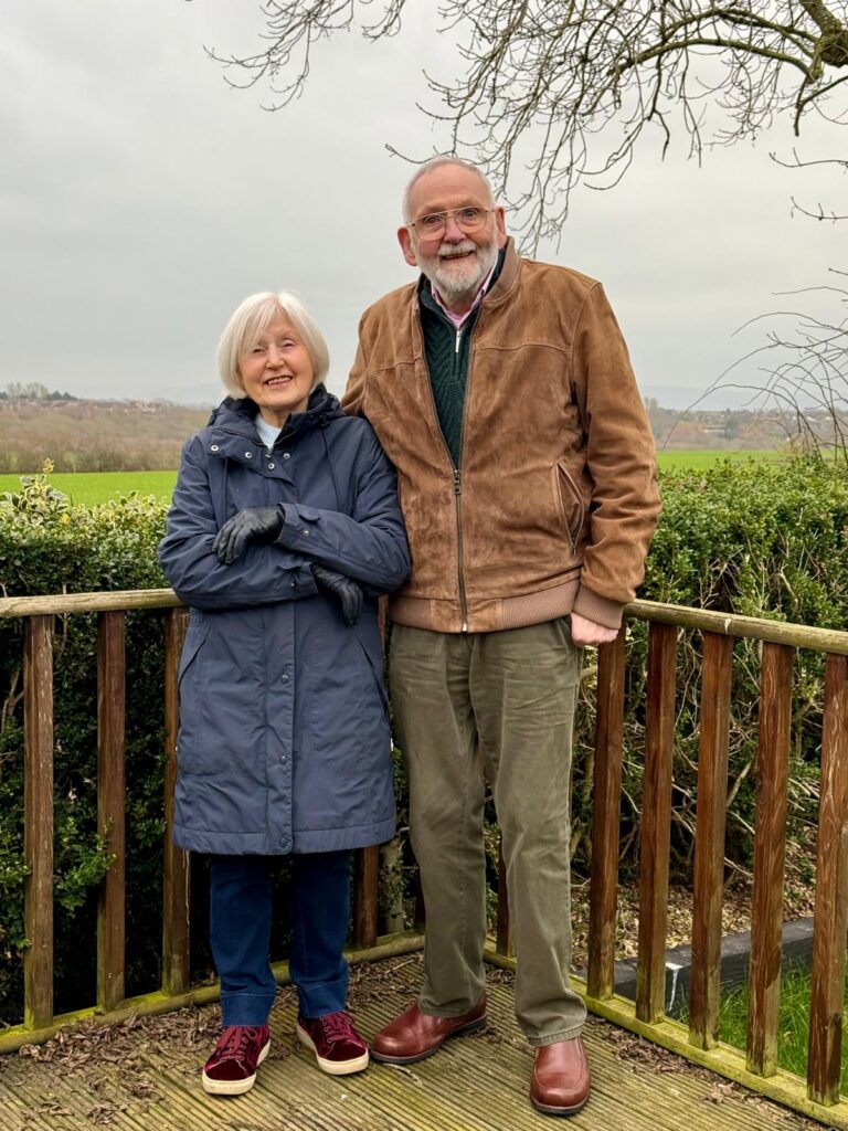 Podiatry patient and his wife going out for a walk.