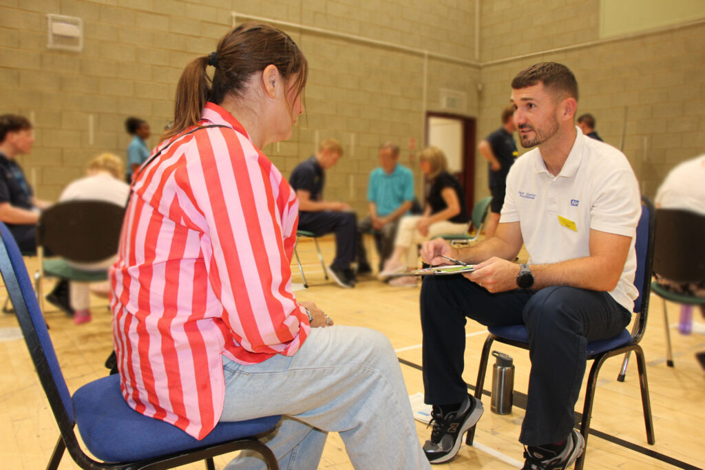 A patient using the one to one assessment service