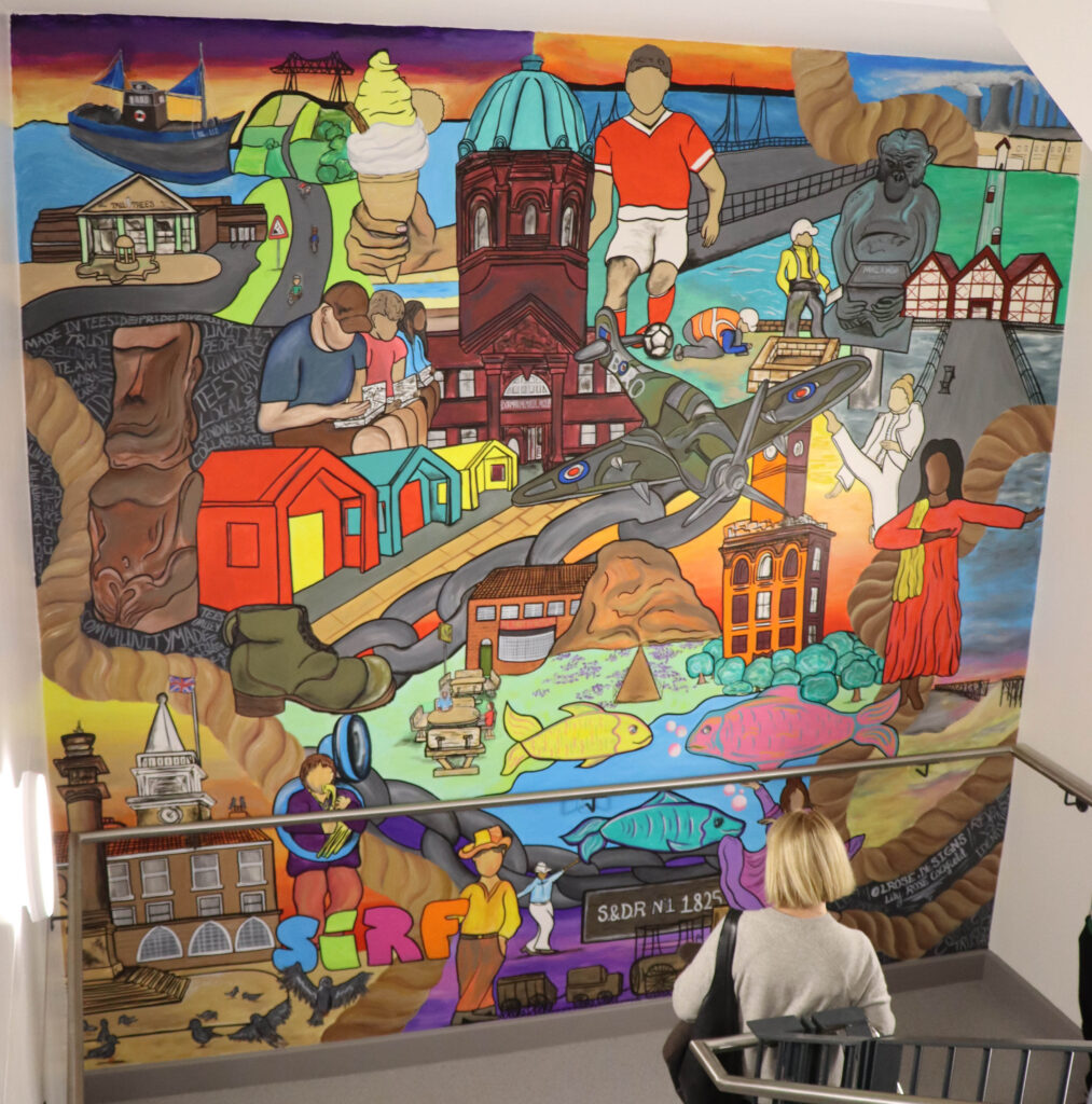 Main mural at community diagnostic centre.