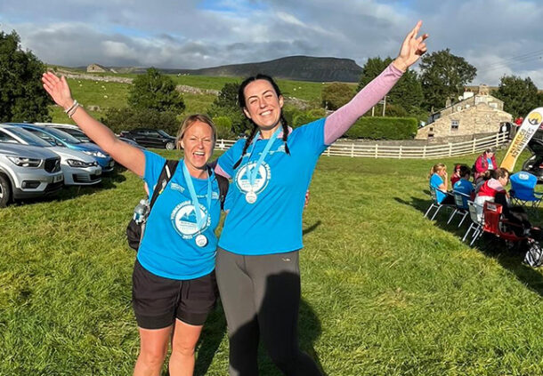 Staff members completing Yorkshire three peaks (Y3P) challenge.