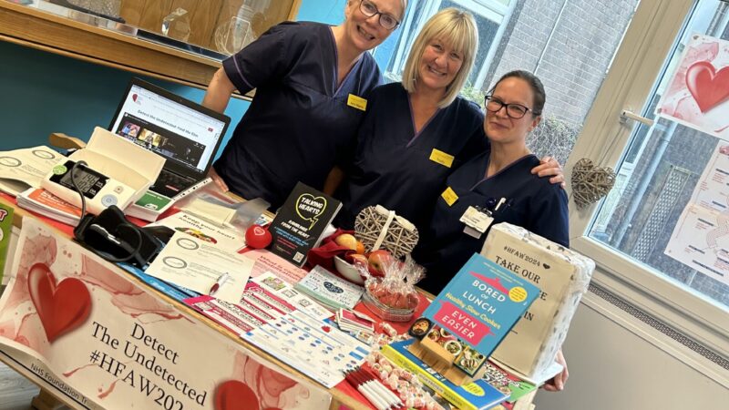 An NHS team has been offering free blood pressure and heart rate checks today as part of a campaign to highlight heart health.
