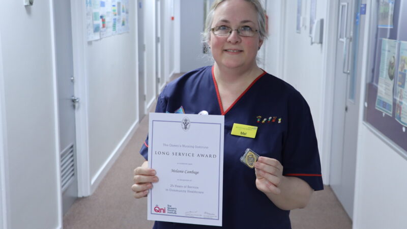 Senior nurse award for long service.