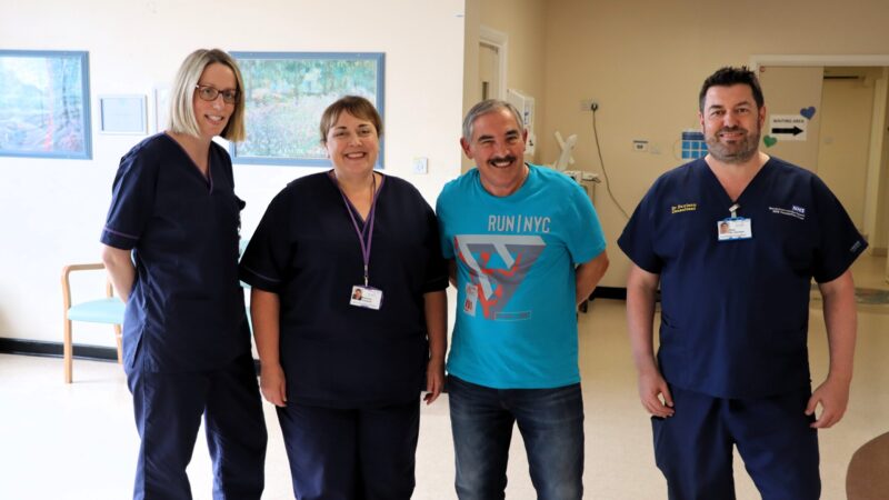 Chest pain clinic team with patient.