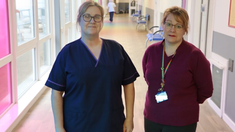 Upper GI clinical nurse specialist, sister Natalie Robson, and clinical effectiveness coordinator Lisa Watts