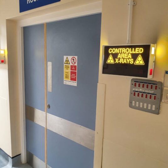 the door to x-ray room 6