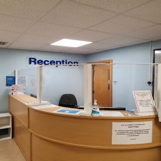 reception desk of main x-ray