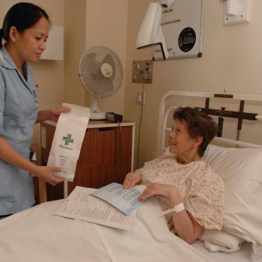 Patient is given medication to take home