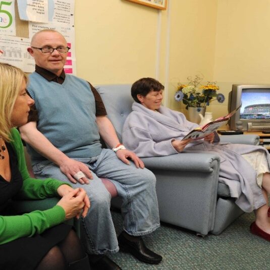Patient waits in theatre waiting room