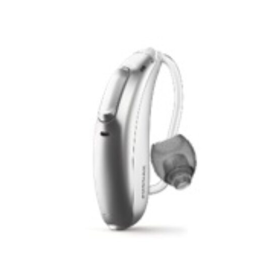 silver slim fit hearing aid