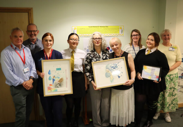 St Hild students and colleagues at ceremony at the University Hospital of Hartlepool.