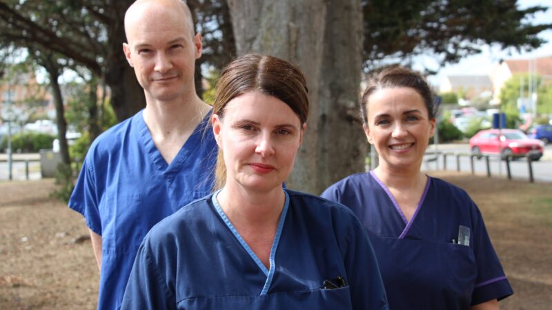 Chris Gibb, Consultant Anaesthetics, Danielle Stephens, Quality, Safety And Innovation Lead and Katie Cottingham, Labour Ward Coordinator