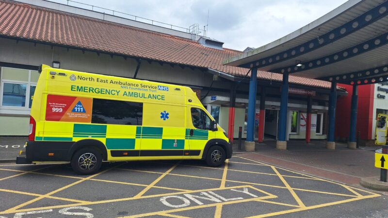 NEAS Ambulance outside the emergency department