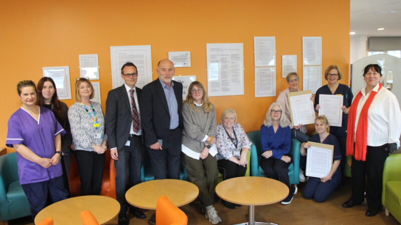 Staff at the launch of the new writers' nook