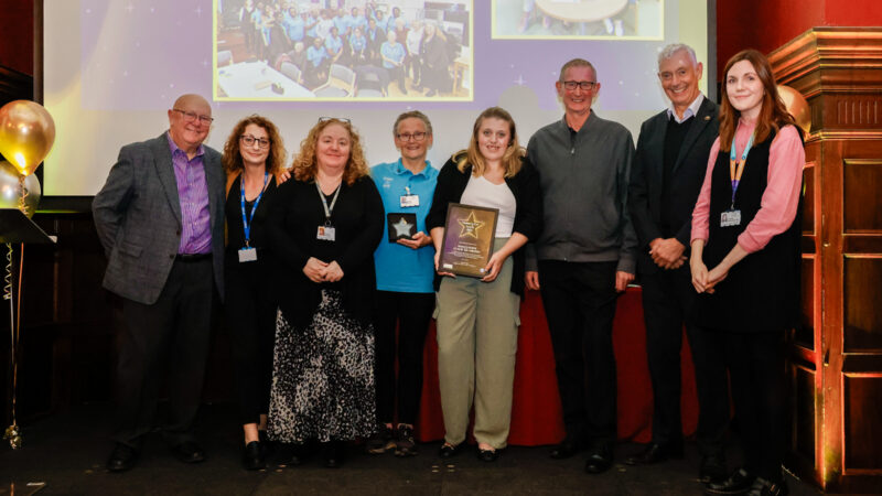 Mike Walmsley, volunteer, Nicola Pitchers, volunteer support officer Staff, Andrea Williams volunteer administrator, Alison McNab, volunteer, Leah Wood, volunteer, Paul Musson, volunteer, Paul Wharton, head of volunteering, and Lindsay Rutherford-Hoe, volunteer co-ordinator