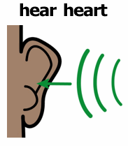 an ear is listening for a heartbeat