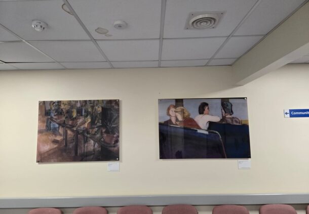 To of the McCracken artwork featured on the walls at Peterlee community hospital