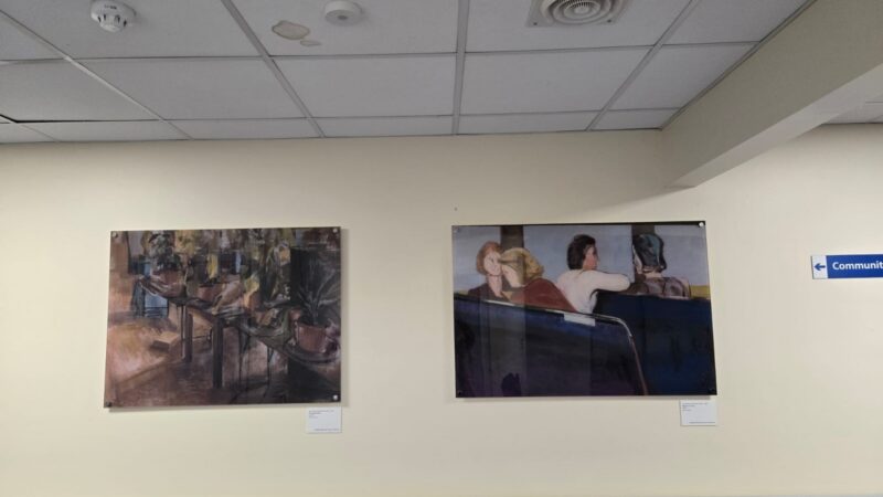 To of the McCracken artwork featured on the walls at Peterlee community hospital