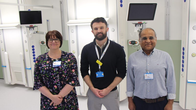 Alison Coates, senior operations manager, NTH Solutions’ design and development manager Jordan Pearson and Consultant surgeon Anil Agarwal.