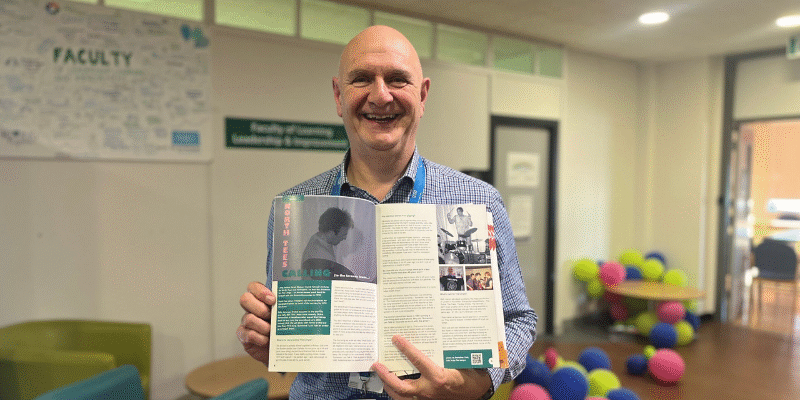 Derek with the latest issue of the health and wellbeing magazine